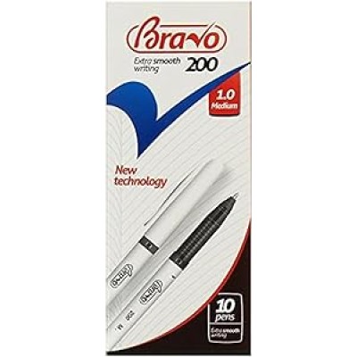 BALL PEN SASCO BRAVO 200 1.0MM MED 1X10 BLACK