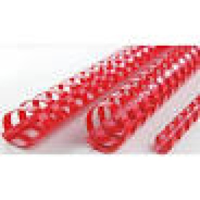 SPIRAL PLASTIC A4 21R 1X100 6MM RED FIS