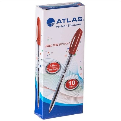 Ball Pen 1.0mm Medium BX 10 Red