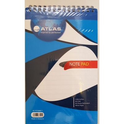 DOUBLE WIRE NOTE PAD 5X8 80GSM 80SHTS 1X12