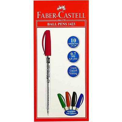 BALL PEN 0.7MM FABER CASTELL 1423 RED 1X50