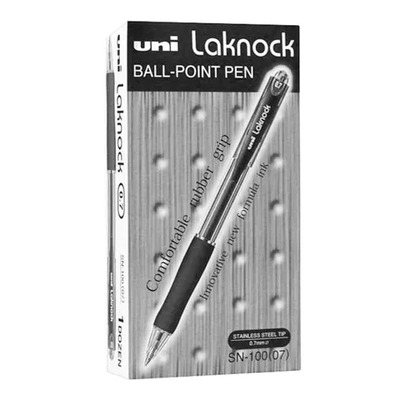 BALL PEN LAKNOCK FINE  UNI 0.7 RETRACTABLE 1X12  BLACK