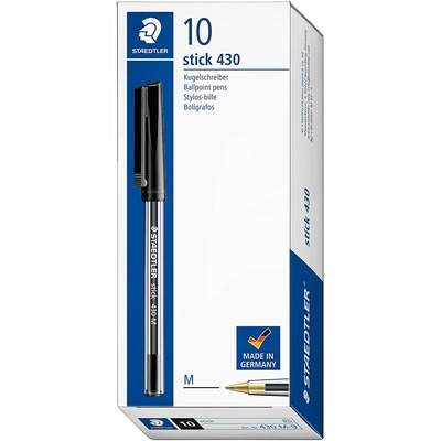 BALL PEN STICK 430  STEADTLER MEDIUM 1X10 BLACK