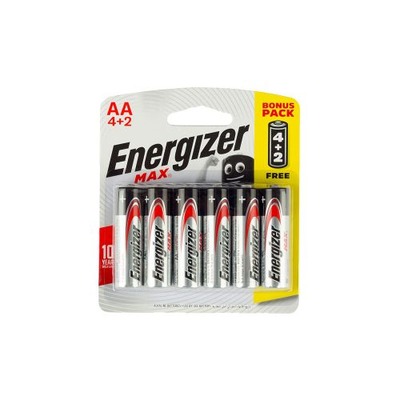 BATTERY ENERGIZER AA 1.5V 1X4+2 E91BP6PR