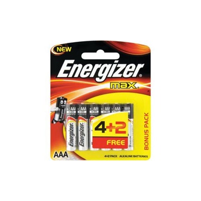 BATTERY ENERGIZER AAA 1.5V 1X4+2 E92BP6PR