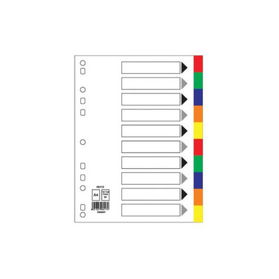 DIVIDER 1-10 COLOUR PLASTIC A4 AM-10010 AMEST