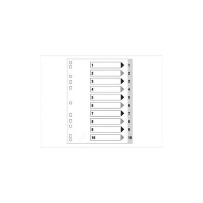 DIVIDER 1-10 NUMBER PLASTIC A4 GREY 30010 AMEST