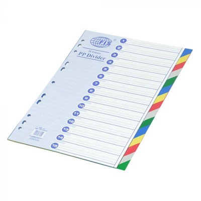 DIVIDER 1-15 NUMBER COLOUR A4 PLASTIC FSDV314 FIS