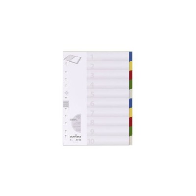 DIVIDER 10 COLOUR PLASTIC A4 6740 DURABLE