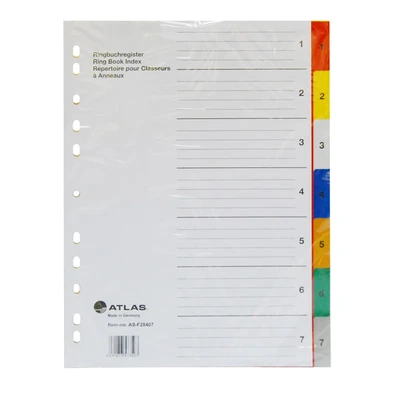 DIVIDER PP COLOUR NUMBER 1-7 F28407 ATLAS