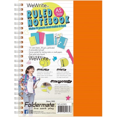 5 Subject Notebook A5 150 sheets Pastel Col WW