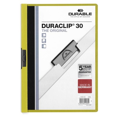 FILE DURACLIP A4 30P GREEN-05 3MM 30 SHEETS 2200 DURABLE