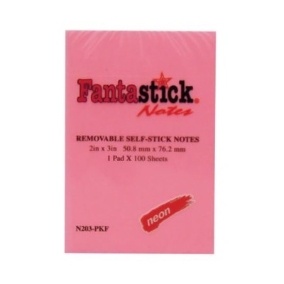 Stick Notes 2x3" Fluor. Pink Fantastick N203-PKF