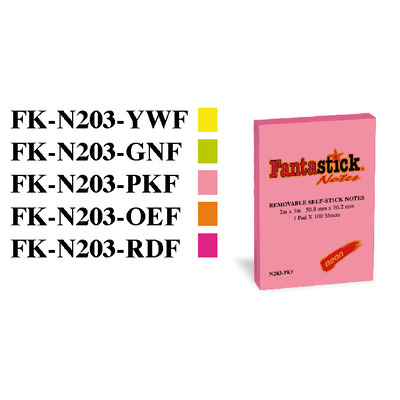 Stick Notes 2x3" Fluor. Yellow Fantastick N203-YWF