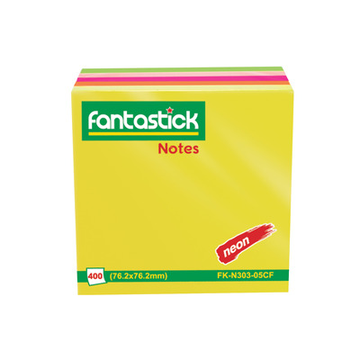 Stick Notes 3"x3" 5col. Fluor. Fantastick N303-05CF