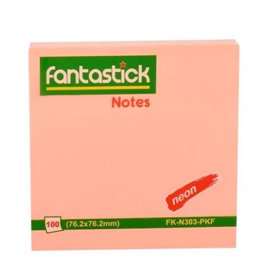 Stick Notes 3"x3" Fluor. Pink Fantastick N303-PKF