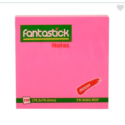 Stick Notes 3"x3" Fluor. Red Fantastick N303-RDF