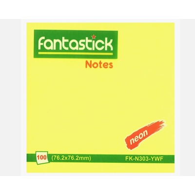 Stick Notes 3"x3" Fluor Yellow Fantastick N303-YWF