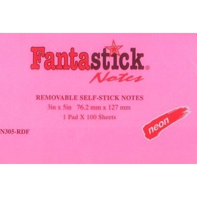 Stick Notes 3x5" Fluor. Red Fantastick N305-RDF