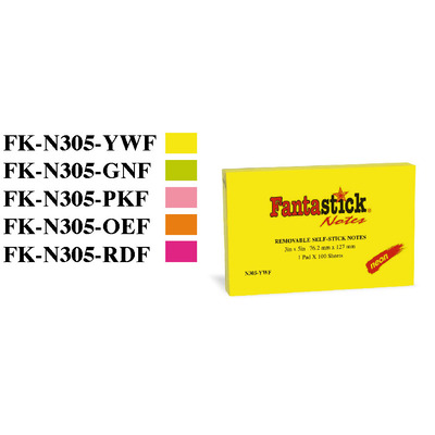 Stick Notes 3x5" Fluor. Yellow Fantastick N305-YWF