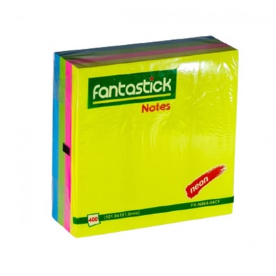 Stick Notes 4x4" - 4 col. Flour. Fantastick N404-04CF