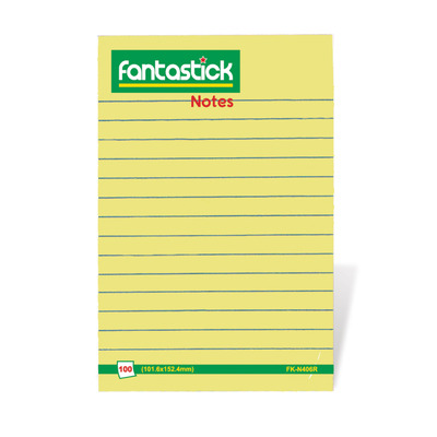 Stick Notes 4x6" Ruled Yellow Fantastick N406R