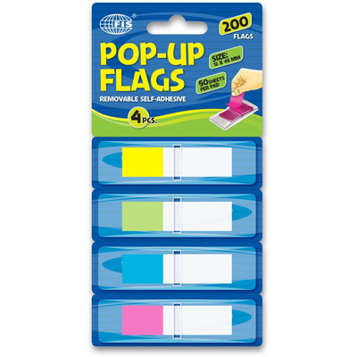 FLAG POP-UP INDEX FIS 12X45MM 4 COL 200F FSPO1302