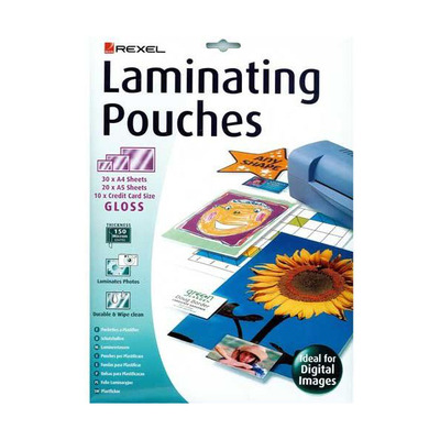 LAMINATING POUCH 216X303 MM A4 2X125 MICRON 1X100 REXEL