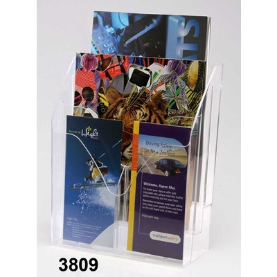 LEAFLET HOLDER A4 3 TIER CLEAR 3809 METRO