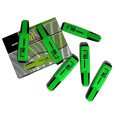 MARKER FLUORESCENT ZEBRA FM-1 1X12 GREEN