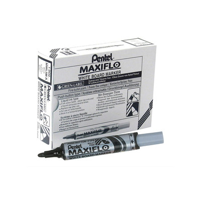 MARKER WHITE BOARD MAXIFLOW BLACK MWL5M FINE  1X12 PENTEL