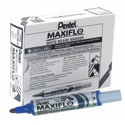 MARKER WHITE BOARD MAXIFLOW  BLUE MWL5M FINE 1X12 PENTEL