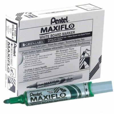 MARKER WHITE BOARD MAXIFLOW GREEN MWL5M FINE 1X12 PENTEL