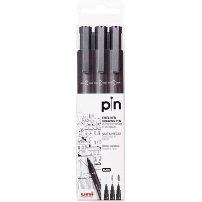 Uni Pin Fine Liner PAC 03ea BK 1X3