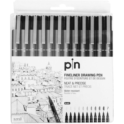 Uni Pin Fine Liner PAC 12ea BK 1x12