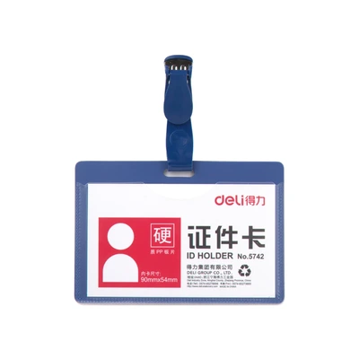 NAME BADGE 90X54 MM WITH CLIP BLUE 1X50 5742 DELI