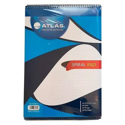 PAD WRITING SPIRAL A4 60 GSM 60L ATLAS