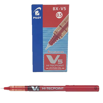 PEN HI-TEC V5 EX-FINE PILOT 1X12 RED