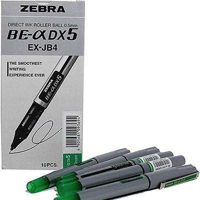 PEN HI TECH   ZEBRA 0.5 DX5 1X10 GREEN