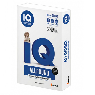 PHOTOCOPY PAPER A3 80 GSM WHITE IQALLROUND 1X5 REAMS