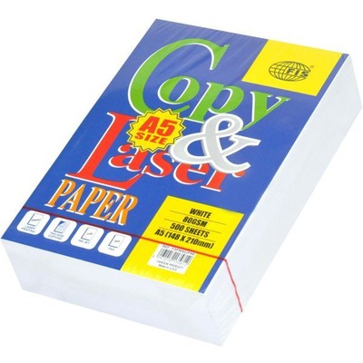 PHOTOCOPY PAPER A5 80 GSM FIS WHITE 1X10 REAMS