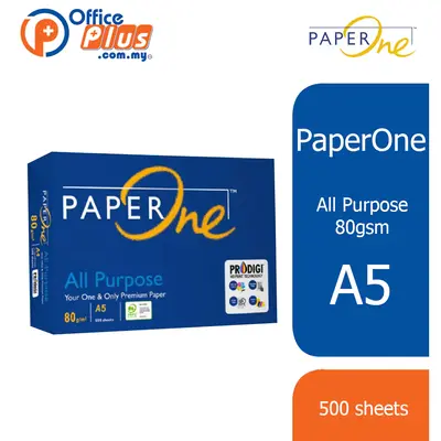 PHOTOCOPY PAPER A5 80 GSM WHITE PAPER ONE 1X10 REAMS