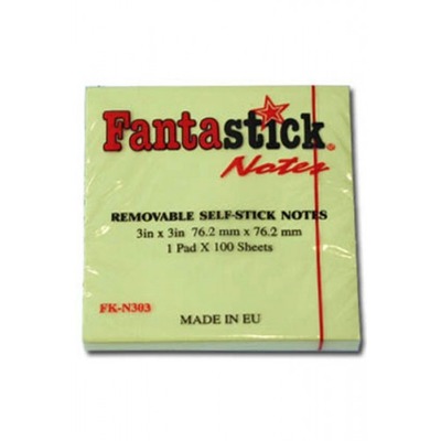 POST IT PAD FANTASTICK 3X3 YELLOW 1X12