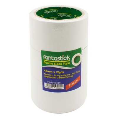 TAPE ADHESIVE SOUBLE SIDED 48MM X 12 YDS FANTASTICK PER PIECE